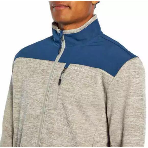 Orvis Bonded Mesh Fleece Full Zip Jacket Gray & Blue Size XL - Picture 1 of 14